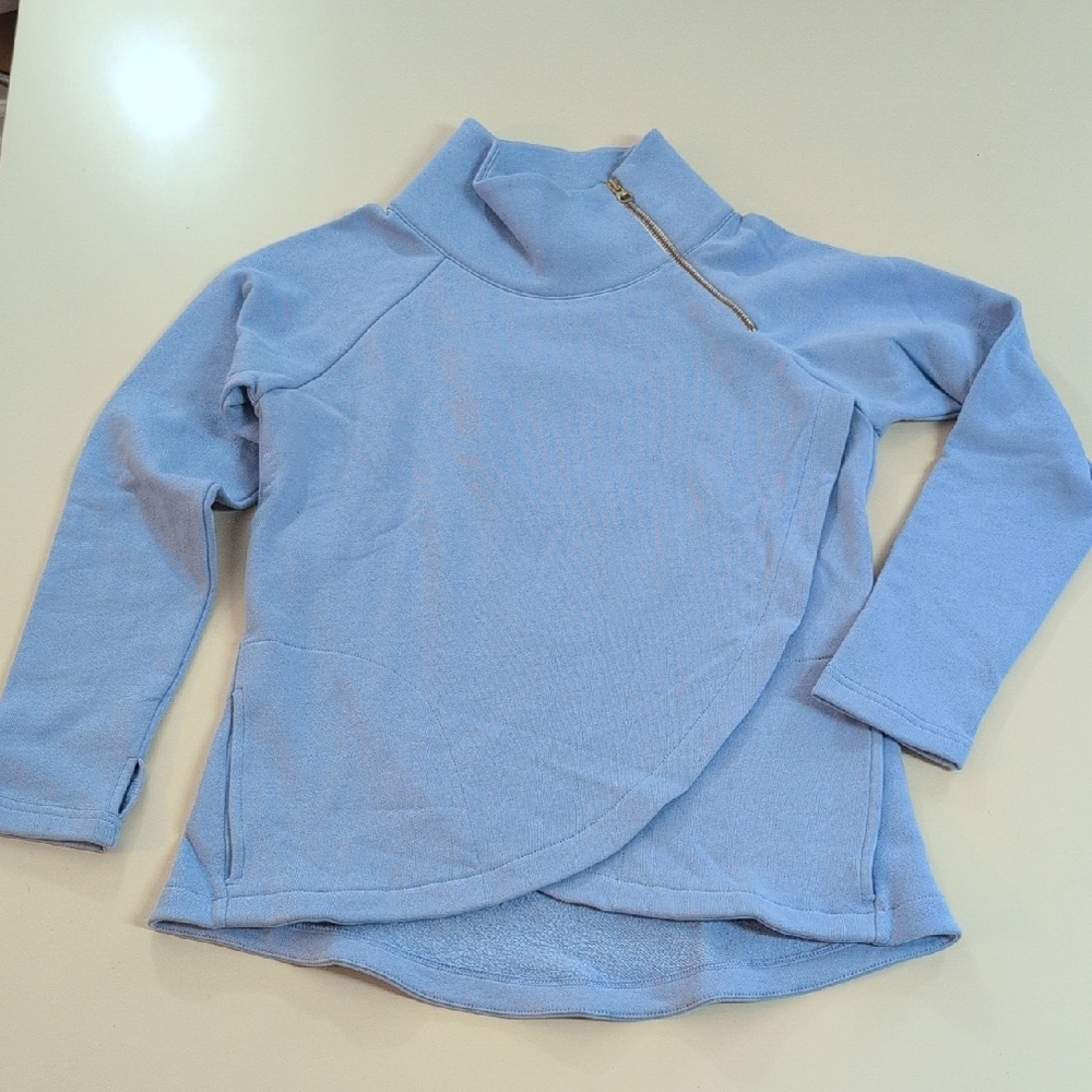 Duffield Lane Light Blue Zipper Pullover Women's XS